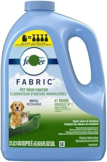 Febreez Fabric Pet Odor Fighter Refill, 67.6 fl oz Fabric Refresher, Air Freshener