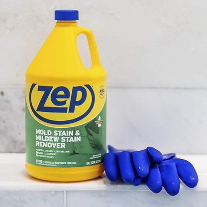 Zep Mold Stain and Mildew Stain Remover 1 Gal (Case of 4) Bleach Resistant Sprayer Bottles (Case of 12) - ZUMILDEW128 - Industrial-Strength Formula Quickly Cleans and Brightens