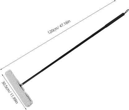 Telescopic Window Squeegee and Stainless Steel Glass Wiper, Extendable Shower Mirror Cleaner for Bathroom, Car, and Home Window Cleaning Tool