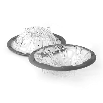 Spectrum Cora Kitchen Sink Drain Strainer Pack of 2 for Food Debris Waste, Plastic Spiral Sink Drain Stopper Cover Catcher Filter Food Hair Prevents Clogging in Sinks Shower Bath 4.5 Inch, Gray/Clear