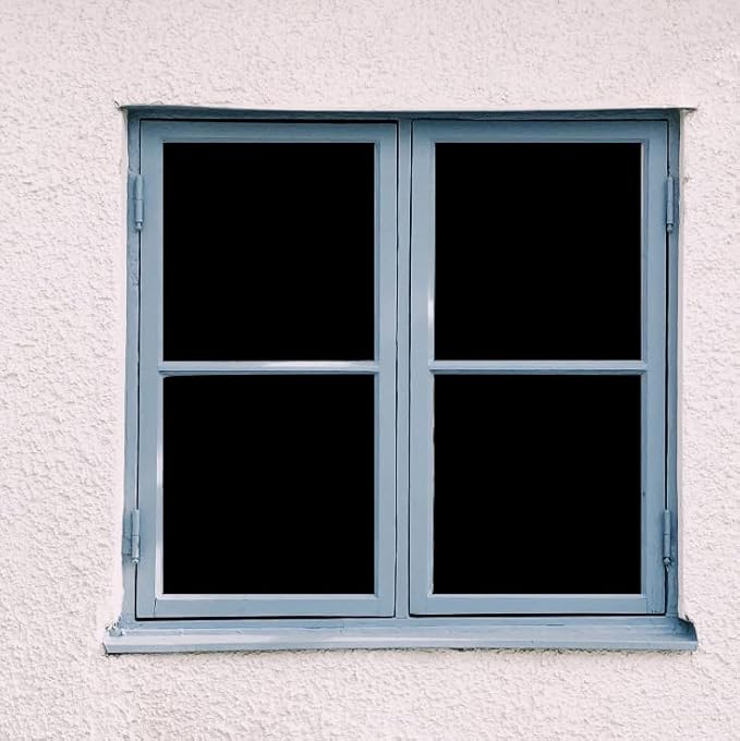 KESPEN Total Blackout Window Film Privacy Static Cling 100% Light Blocking Room Darkening Window Cover Heat Control Anti-UV Glass Sticker Window Tint for Home with Grid Line, 23.6 Inch X 13.1 Feet