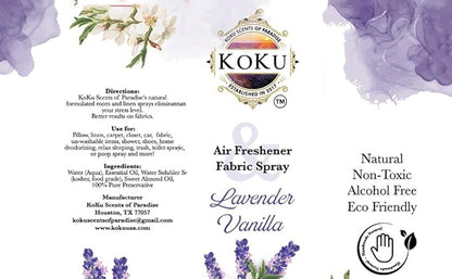Lavender Vanilla Air Freshener - Room Spray - Odor Eliminator - Deodorizer - Car Air Freshener - Home Spray - Linen Spray - Fabric Refresher - None Toxic - Alcohol Free - Made in USA (8 Oz)