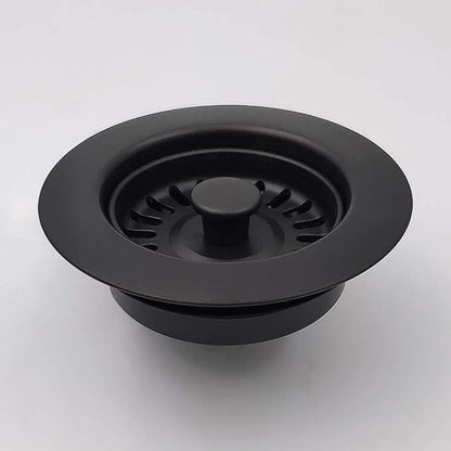 GZILA Garbage Disposal Strainer and Stopper with Decorative Disposal Flange in Black, Fit 3.5 Inch Standard Drain Hole
