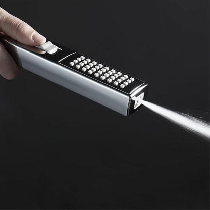 LUYU Square Handheld Shower Head - Dual Spray Modes (Rain Shower & Power Jet), Mirror Chrome Finish, AirBoost Water Saving Tech, Ergo Grip for Low Pressure Bathrooms, 5-Layer Filter (Head Only)