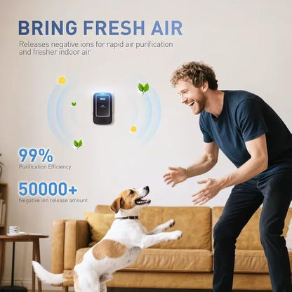 Air Ionizers for Home – Plug in Air Purifier for Home & Cat Litter Deodorizer, Filterless Ion Generator Removes Pet, Smoke, Bathroom & Kitchen Odors, Compact Deodorizer for Bedroom