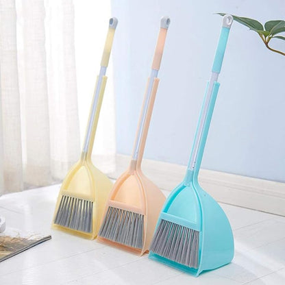 Mini Broom with Dustpan for Kids,Little Housekeeping Helper Set (Light Orange)