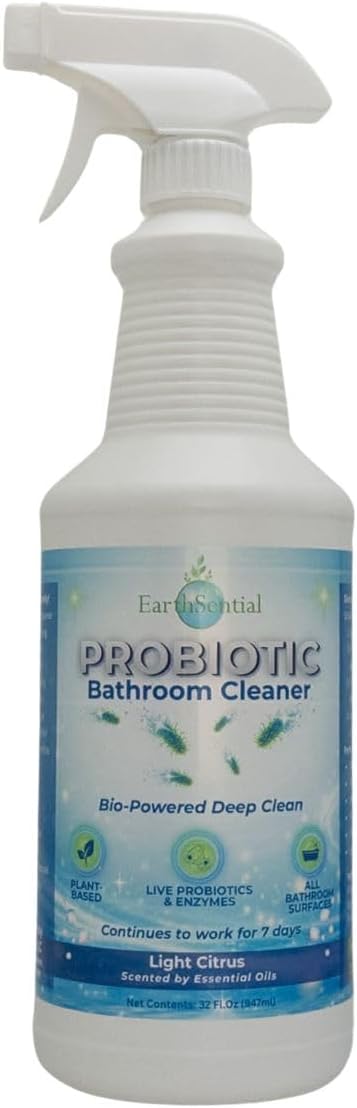 Probiotic Bathroom Cleaner Spray, 7-Day Continuous Clean, Plant-Based, Non-Toxic, Eliminates Odors at the Source, 32 oz