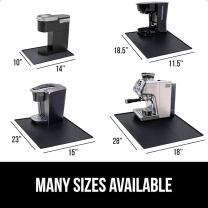 GORILLA GRIP Silicone Coffee Mat, Espresso Machine Bar Accessories, Keep Kitchen Counters Clean, Stays in Place, Waterproof and Heat Resistant Dish Drying Mats, Home Decor Essentials, 11.5x18.6, Black