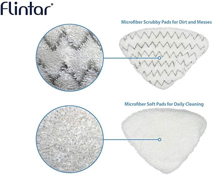 Steam Mop Pads for Bissell 2078 2165 20781 1544Z Triangle Poweredge Powerforce Lift-Off Steam Replacement Mop Pads Washable Reusable (2 Soft + 2 Scrubby)