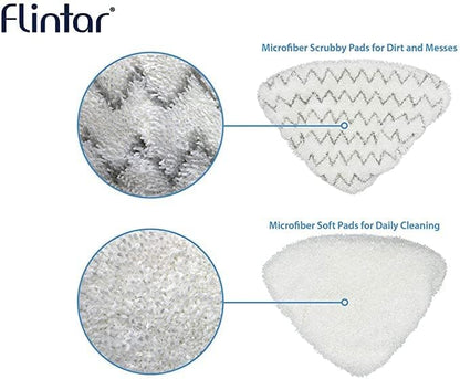 Steam Mop Pads for Bissell 2078 2165 20781 1544Z Triangle Poweredge Powerforce Lift-Off Steam Replacement Mop Pads Washable Reusable (2 Soft + 2 Scrubby)