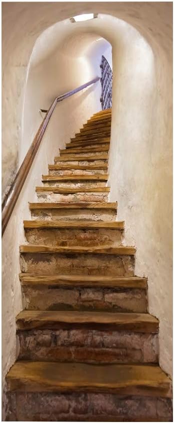 3D Door Stickers Murals - Peel & Stick Stairs Wall Self-Adhesive Decals Removable PVC Waterproof Poster Bedroom Living Room 37.4" x 84.6"