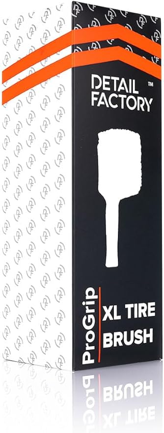 Detail Factory - ProGrip XL Tire Brush - Ergonomic ProGrip Handle - Stiff Synthetic Bristles to Cut Through Grime - Red and Black