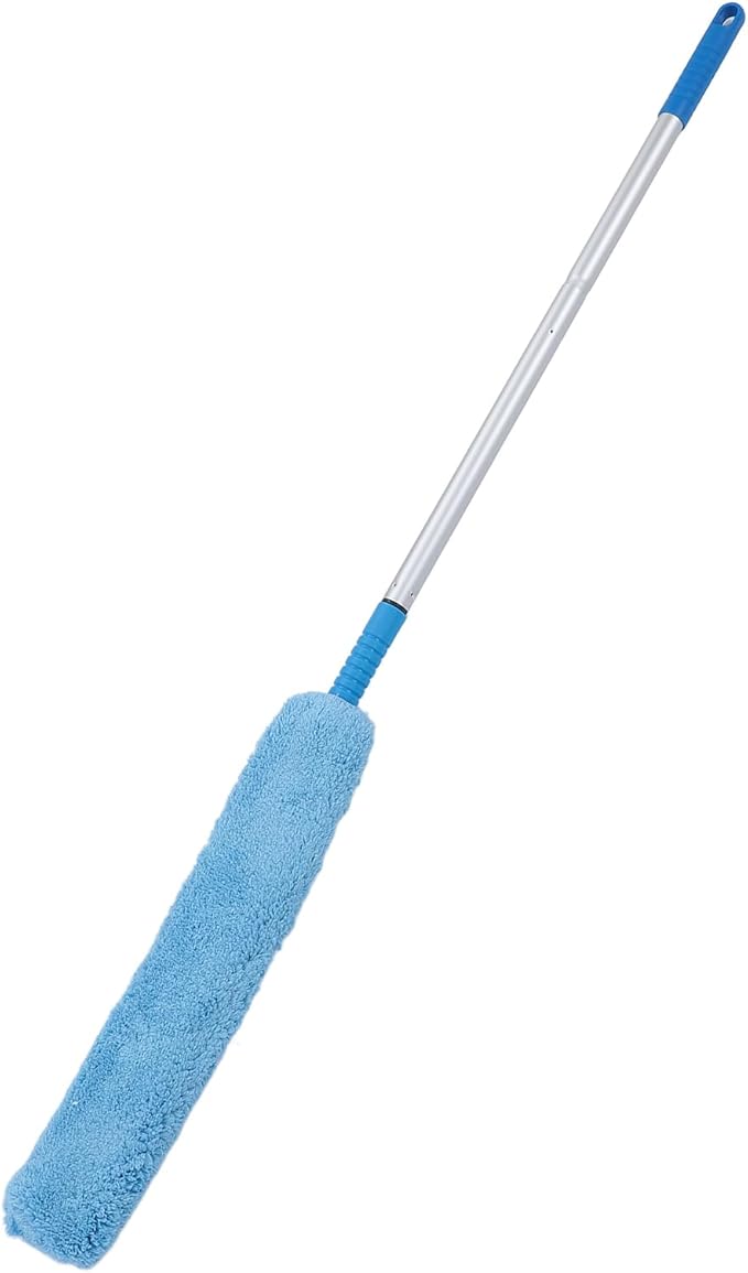 Ceiling Fan Duster Extendable Duster with Long Handle, Bendable Dust Removal Tool Multipurpose Soft Fleece Duster for High Ceiling Blinds Furniture Cracks Corner