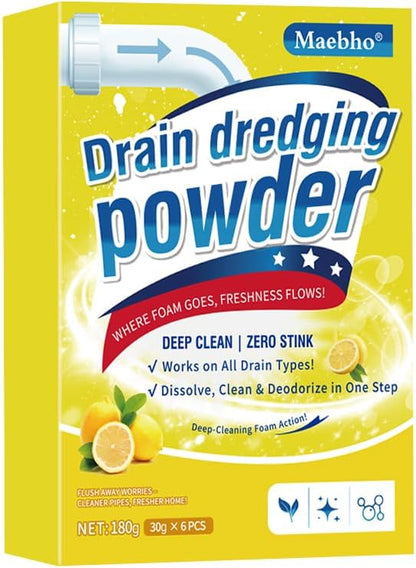 Garbage Disposal and Drain Pipe Cleaner, Drain Line Cleaner Rapid-Foam Fast-Acting Sink Pipe Dredge Cleaner Powders 6 Unit Pack for Kitchen Toilet Pipe Dredging