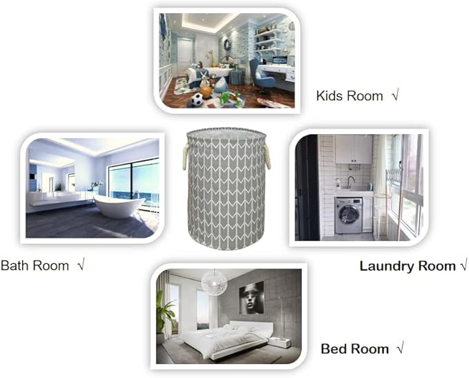 Round Laundry Basket Storage Bins Nursery Hamper Gift Baskets for Home,Office,Home Decor