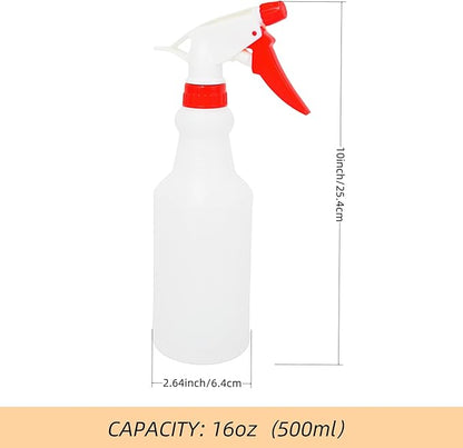 24 Pack 16oz Spray Bottles, Reusable Fine Mist Water Sprayer for Plants, Cleaning, High Output Ultrafine Misting Plastic Spray Bottles for Water, Salon, Garden, Kitchen and Bathroon