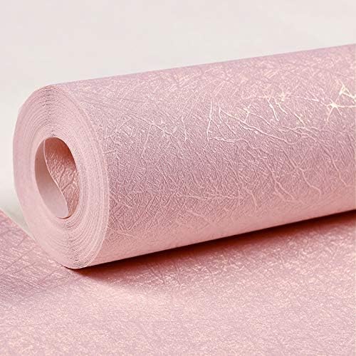 Cohoo Home Silk Pink Wallpaper Peel and Stick Contact Paper Pink Textured Silk Wallpaper for Bedroom Self Adhesive Removable Wall Sticky Paper Girls Room Drawer Liner Waterproof 15.7inW 393inL