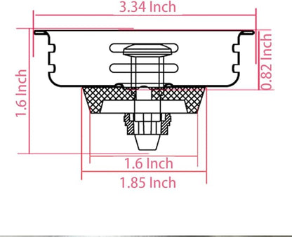 US Type Sink Drain Strainer Plug,Sink Filter Plug, Sink Plug Replacement, QS345C001