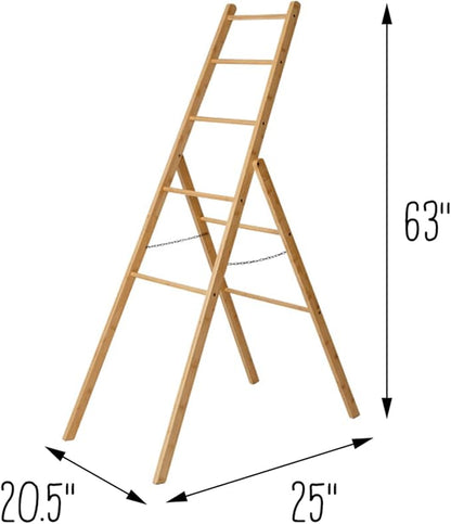 Honey Can Do Bamboo Clothes Drying Ladder Rack DRY-09387 Natural