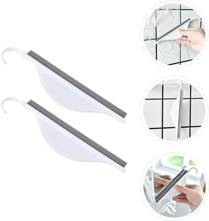 Silicone Glass Squeegee 2pcs Set, Window and Mirror Cleaner for Bathroom and Kitchen, Soft Flexible Windscreen Wiper for Home Glass and Shower Cleaning
