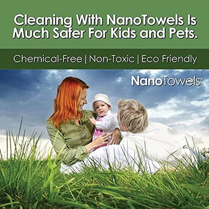 Life Miracle Nano Towels Minis - Amazing Eco Fabric that Cleans Virtually Any Surface with Only Water. Travel Size. No More Paper Towels Or Toxic Chemicals. 4-Pack (8x8, Grey)