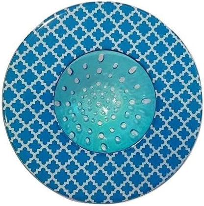 Handy Housewares 5.25" Diameter Decorative Designer Pattern Kitchen Sink Strainer/Food Trap (Single Pack, Blue Pattern)