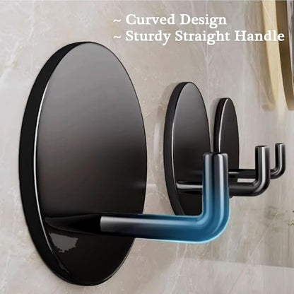 8 Pack Adhesive Towel Hooks for Bathroom, Stick on Hooks Bathroom Kitchen for Walls No Damage, Sticky Hook for Hanging Coat Robe, Black
