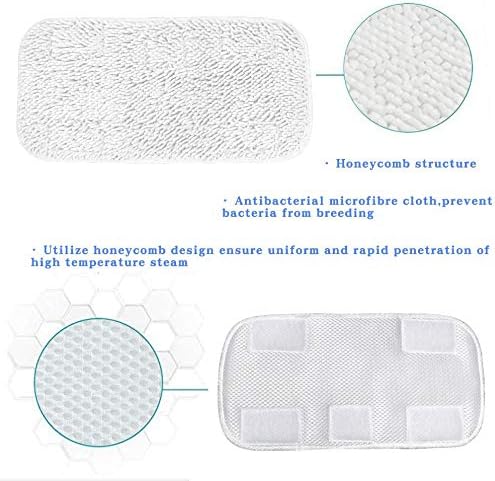 HYCLES Replacement Sienna Luna Cloth Pads Microfiber Mop Pads 6 Pcs for Steamer Head SSM-3006 Washable Cleaning Pads for Floor