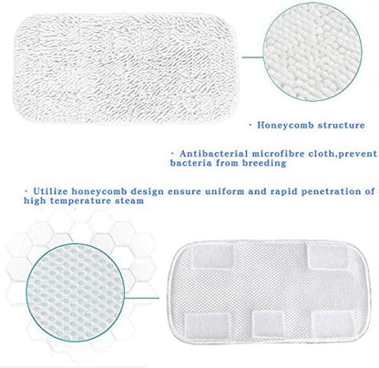 HYCLES Replacement Sienna Luna Cloth Pads Microfiber Mop Pads 6 Pcs for Steamer Head SSM-3006 Washable Cleaning Pads for Floor