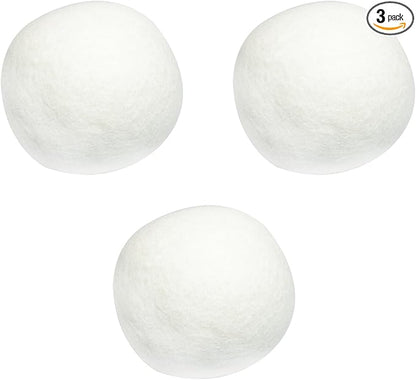 3PCS Laundry Drying Balls White Wool Drying Agents Eco Friendly Soft Material Diameter 7cm/2.75in Reusable Anti Static