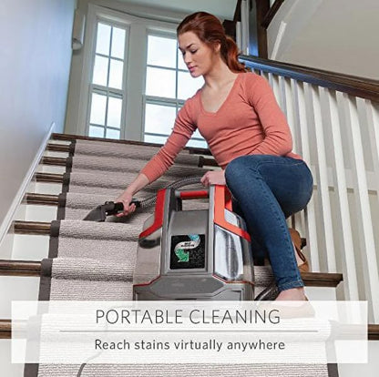 Spotless Portable Carpet & Upholstery Spot Cleaner Machine with 5 oz Pet Cleaning Solution, Tropical Breeze Scent – Deep Cleaning for Stains, Pets, and Upholstery