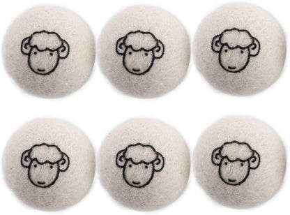 Generic Reusable Wool Dryer Balls Fabric Softener Ball Wool Laundry Ball Reducing Clothing Wrinkles,Saving Drying Time and Fabric Fluffier(6 pcs-with Pattern), AM17CD0AED2US*3