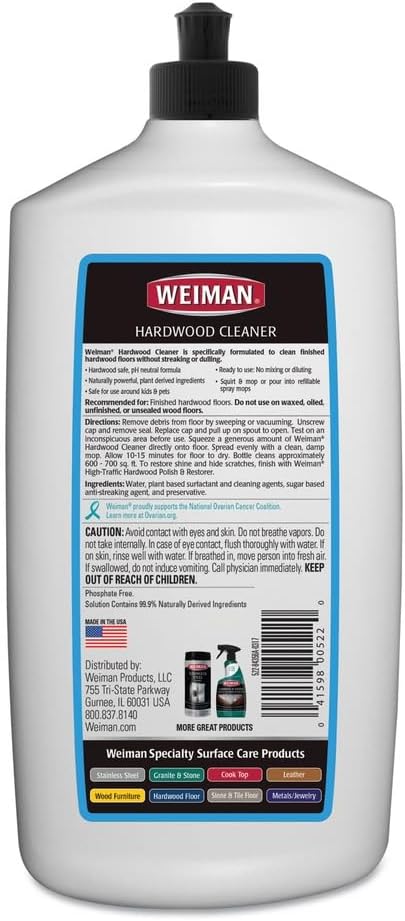Weiman Professional No Scent Hardwood Floor Cleaner 32 oz. Liquid
