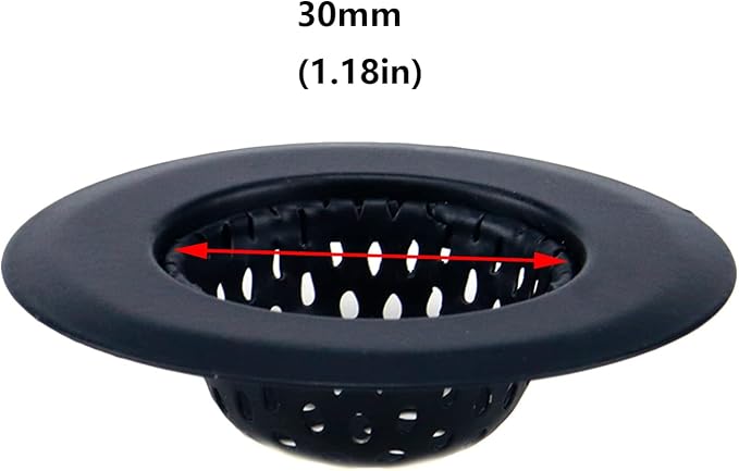 Antrader Kitchen Sink Strainer ,2.17" Top / 1.18" Basket,Stainless Steel Sink Drain Strainer,Black,2 Pack