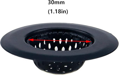 Antrader Kitchen Sink Strainer ,2.17" Top / 1.18" Basket,Stainless Steel Sink Drain Strainer,Black,2 Pack