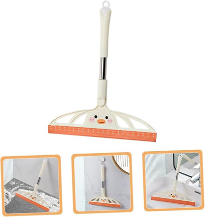 Glass Shower Squeegee and Car Window Scraper, Milk White Plastic Handle, Versatile Glass and Mirror Cleaner for Bathroom, Windshield, and Home Window Cleaning