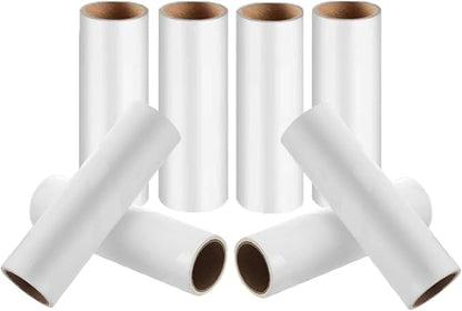 Lint Roller Refills 6.3 inch Great Value 8 pcs Extra Sticky Lint Remover Refills for Pet Hair Clothes Floor 6.3 in Long,1.5 in Diameter Lint Roller Replacement Refills（8 Refills of 480 Sheets Total）