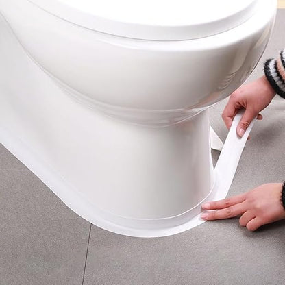 White Caulk Tape Self Adhesive Waterproof, Bathroom Peel & Stick Caulking Strip Floor Tile Wallpaper Toilet Tub Shower Wall Trim, DIY Project Renter Friendly Decor, Quick & Easy to Install in Minutes