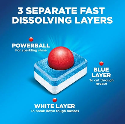 Finish - All in 1 - Dishwasher Detergent - Powerball - Dishwashing Tablets - Dish Tabs - Fresh Scent, 94 Count (Pack of 1) - Packaging May Vary