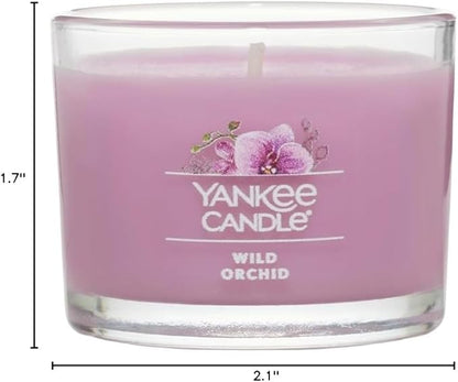 Yankee Candle Mini Jar Candles, Wild Orchid Scented, Pink Soy Wax Blend for Long Lasting Home Fragrance and Decorative Table Accents, 1.3 Ounce (Pack of 12)