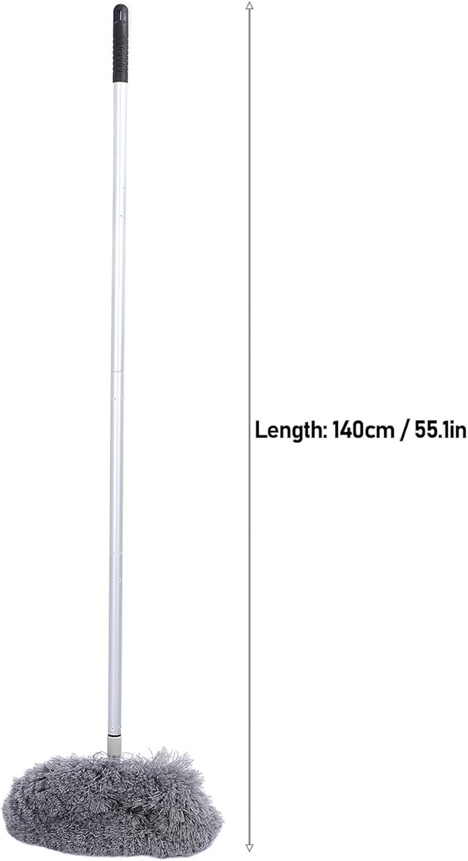 Extendable Long Handle, Ceiling Fan Blade Cleaning Tool Reusable Washable Microfiber Mop Microfibre Duster for high Ceilings, Cobweb Telescopic Extension Pole kit, Duster