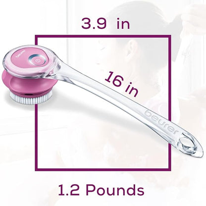 Beurer FC55 Electric Body Scrubber for Exfoliating and Massage, Waterproof for Showering, Cordless and Rechargeable, Spinning Skin Cleansing Brush with 2 Attachments