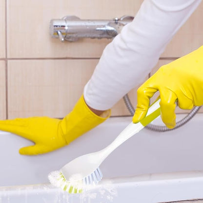 Dish Brush with Handle, Stiff Bristles Dish Scrubber for Pots, Pans & Sink Cleaning, 5 Pack