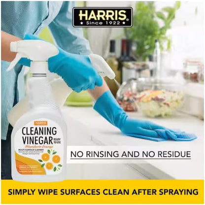HARRIS Cleaning Vinegar Mandarin Orange Multi-Surface Cleaner (32 oz) with Microfiber Cloth
