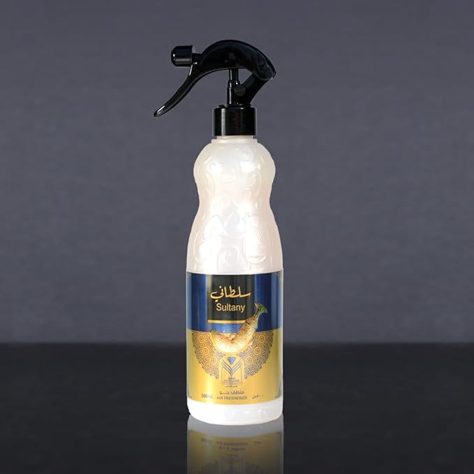 Almas Perfumes Sultany Air Freshener - 480 ML 16.9FL.OZ of Fabric spray - Natural Aged Oud Scent - Odor Fighting Room Spray - long lasting Aroma for home