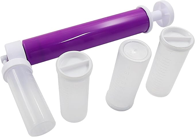 1 Kit Manual Cake Airbrush, Airbrush Pump Coloring Spray Gun 4 Pcs Tube, DIY Baking Tools Cake Decorating for Kitchen/Cakes Cupcakes Cookies and Desserts(Purple)