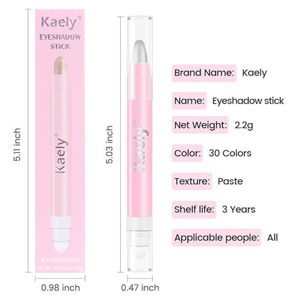 evpct 2Pcs Cream Eye Shadow Brightener Sticks Set for Eyes Waterproof, Dazzling Grey & Silver Shimmer Cream Eyeshadow Applicator Stick Long Lasting Pigmented Eye Makeup sombras en crema para ojos 2+16