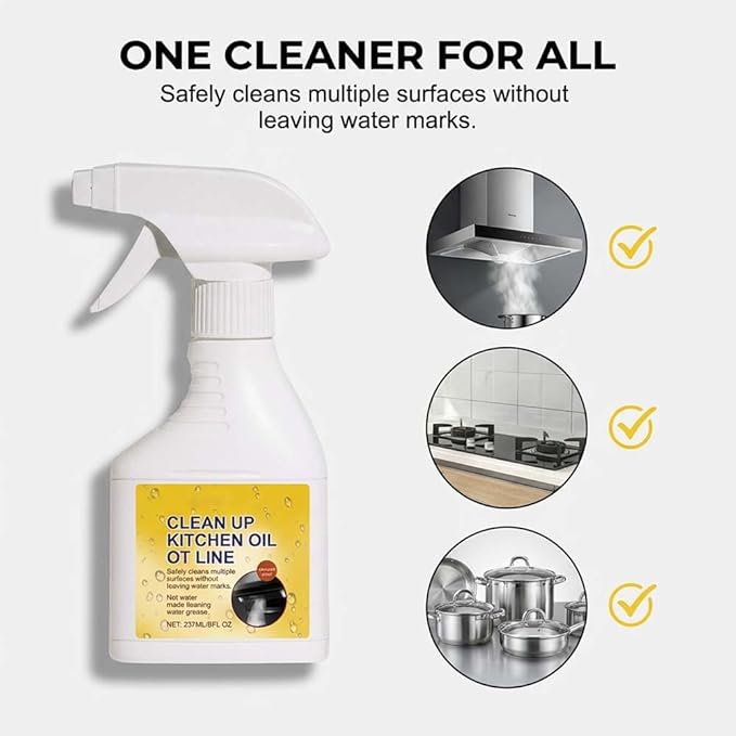Kitchen Heavy Oil Cleaner Spray,3.38 Oz Oven Cleaner Heavy Duty,All Purpose Kitchens Heavy Oil Cleaning Agent for Countertops,Stovetop,Dishwasher,Appliances (3PC)