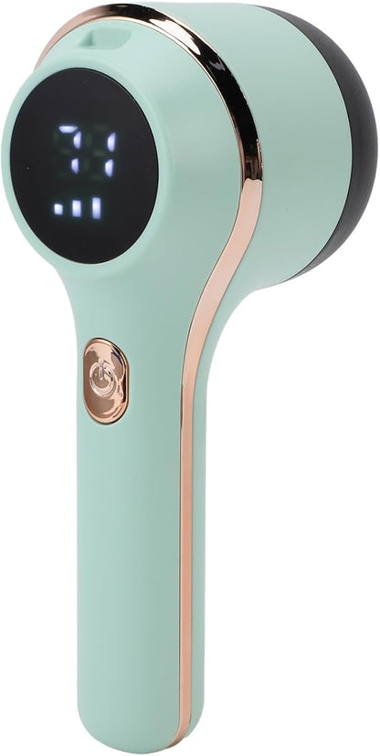 Fabric Shaver, Lint Remover Rechargeable, Electric Portable Sweater with 3 Speeds, Digital LED Display to Remove Pilling for Clothes, Furniture, Sweater, Couch, Blanket (Green)