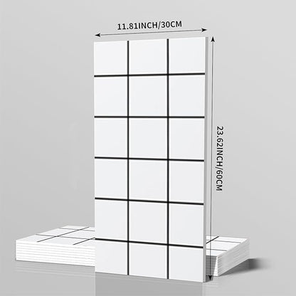 10-Sheet 23.6"x11.8" Marble Peel and Stick Wall Panels (19.4 Sq. Ft. Coverage), PVC Backsplash Tile for Living Room, Bedroom, Kitchen, Dining Room